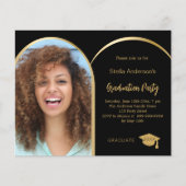 Einladung der Graduierungspartei "Black Gold Foto" (Vorderseite)