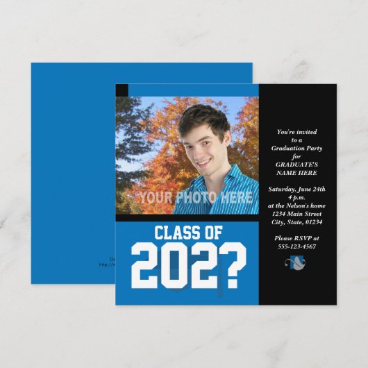 Einladung der Graduierungspartei-Blue-2 (Vorne/Hinten)