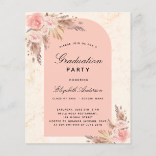 Einladung der Graduierungspartei Pampas Rose Flyer