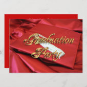 Einladung der Graduierungspartei Rot und Gold (Vorne/Hinten)