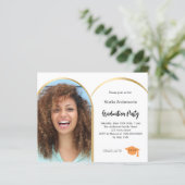 Einladung der Graduierungspartei "Weißes Foto" (Stehend Vorderseite)