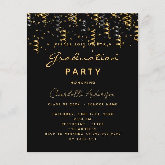 Einladung der Graduierungspartei zur Einladung zum (Vorderseite)