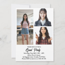 Einladung der Graduierungspartei zur Postkarte