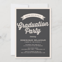 EINLADUNG DER GRAU-RETRO-TYPOGRAFIE-SCHULATIONSPAR