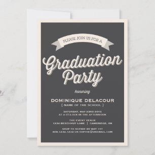 EINLADUNG DER GRAU-RETRO-TYPOGRAFIE-SCHULATIONSPAR