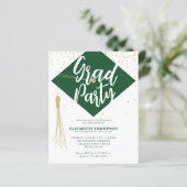 Einladung der Green Gold Foto Graduation Party (Stehend Vorderseite)