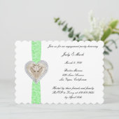 Einladung der Green Lace Engagement Party von Unic (Stehend Vorderseite)