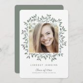 Einladung der Green Leaf Grad Foto Graduation Part (Vorne/Hinten)