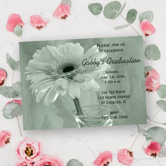 Einladung der Green Tinted Daisy Graduation Party