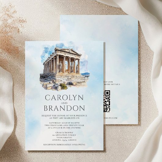 Einladung der griechischen Hochzeit in Urlaubsort 