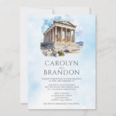 Einladung der griechischen Hochzeit in Urlaubsort  (Vorderseite)