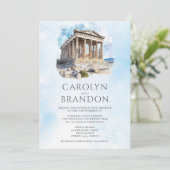 Einladung der griechischen Hochzeit in Urlaubsort  (Stehend Vorderseite)