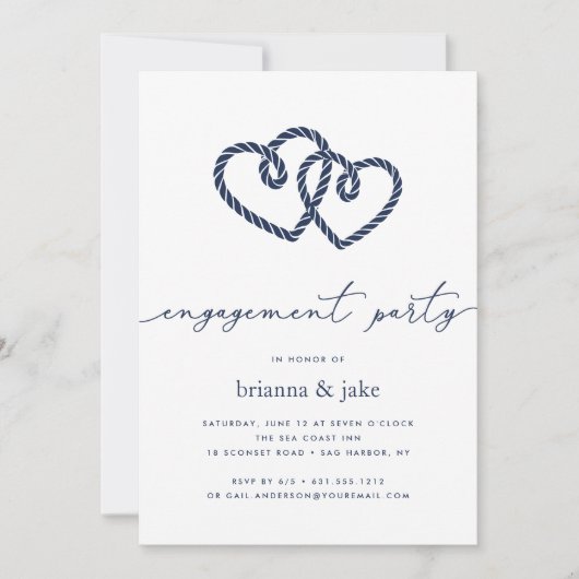 Einladung der Gruppe "Knotted Hearts Engagement" (Vorderseite)