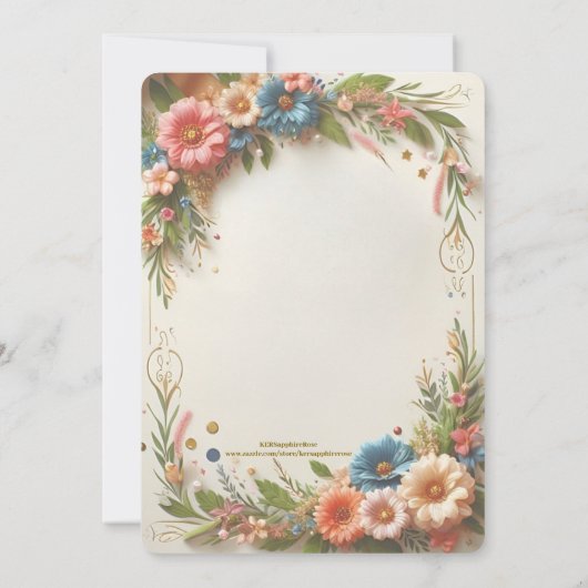 Einladung der Gruppe Soft Floral Frame Graduation (Rückseite)