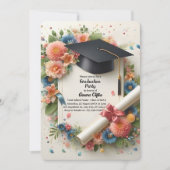Einladung der Gruppe Soft Floral Frame Graduation (Vorderseite)