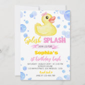 Einladung der Gummi Duck 1. Geburtstag (Vorderseite)