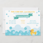 Einladung der Gummi Duck Babydusche (Vorderseite)