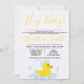 Einladung der Gummi Duck Babydusche (Vorderseite)