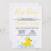 Einladung der Gummi Duck Babydusche (Vorne/Hinten)