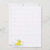 Einladung der Gummi Duck Babydusche (Rückseite)