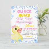 Einladung der Gummi Duck Girl 1. Geburtstag (Stehend Vorderseite)