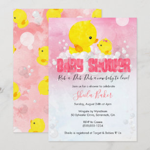 Einladung der Gummi Ducky Baby Duwer   Girl Duckie