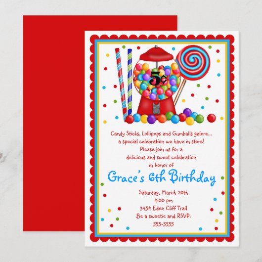 Einladung der Gummiballmaschine (Vorne/Hinten)