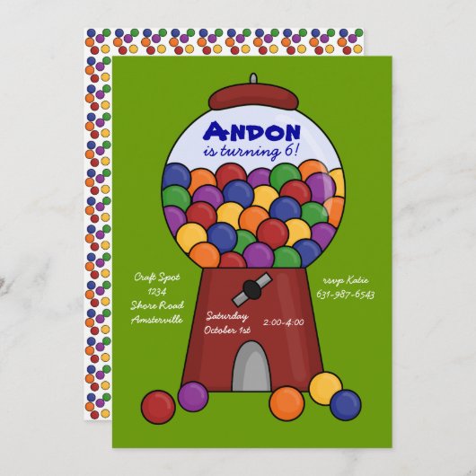 Einladung der Gummiballmaschine (Vorne/Hinten)