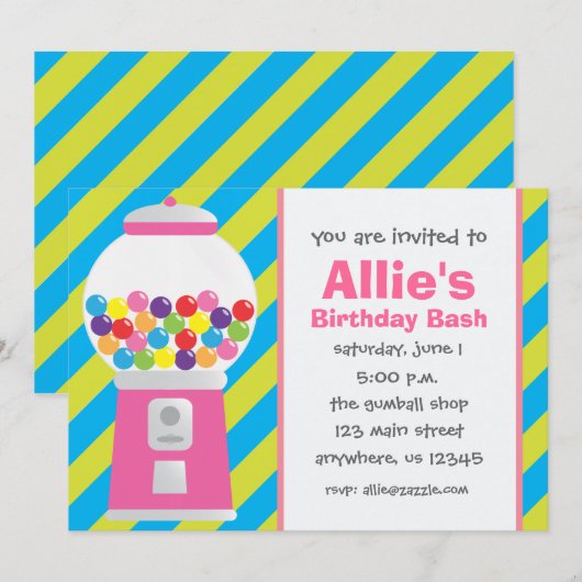 Einladung der Gummiballmaschine (Vorne/Hinten)