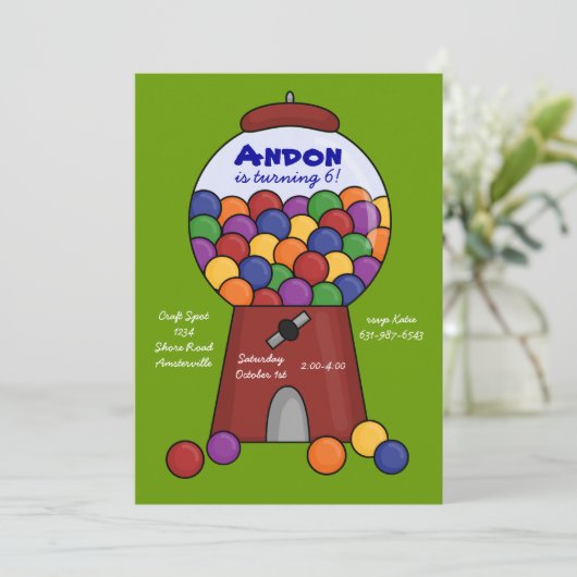 Einladung der Gummiballmaschine (Stehend Vorderseite)