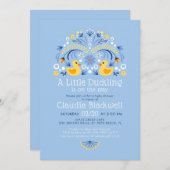 Einladung der Gummiherde Folk Art Baby Dusche (Vorne/Hinten)