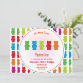 Einladung der Gummy Bären Pattern Kid zum Geburtst (Stehend Vorderseite)