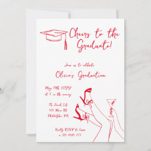 Einladung der handgezeichneten Graduierungspartei