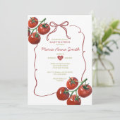 Einladung der handgezogenen Tomato Babydusche (Stehend Vorderseite)