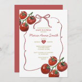 Einladung der handgezogenen Tomato Babydusche (Vorne/Hinten)