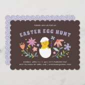 Einladung der Hatched Floral Oaster Egg - Braun (Vorne/Hinten)