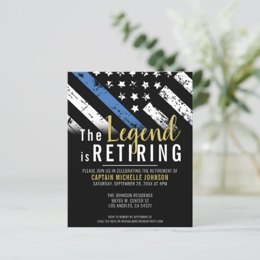 Einladung der Haushaltspolizei Thin Blue Line (Stehend Vorderseite)