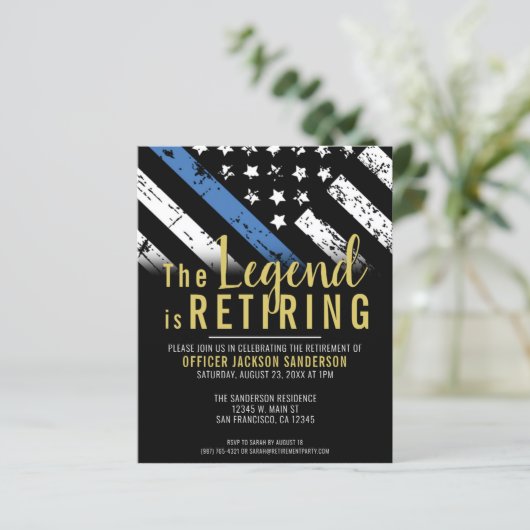 Einladung der Haushaltspolizei Thin Blue Line (Stehend Vorderseite)