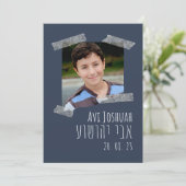 Einladung der hebräischen Marine, Gold & Foto Bar (Stehend Vorderseite)