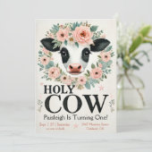 Einladung der Heiligen Kuh zum ersten Geburtstag (Stehend Vorderseite)