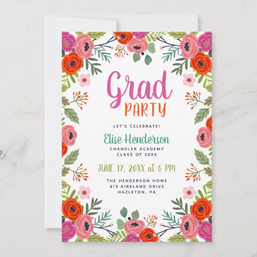 Einladung der hellen Blumenstuhlgruppe (Vorderseite)