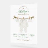 Einladung der hellgrünen Baby-Dusche in Beige Acrylschild (Winkel)