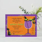 Einladung der Hexenbrauendusche Halloween Bridal (Stehend Vorderseite)