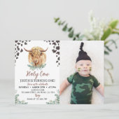 Einladung der Hochlandkuh 1. Geburtstag (Stehend Vorderseite)