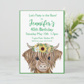 Einladung der Hochlandkuh, Sonnenblumen Kuh Geburt (Stehend Vorderseite)