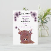 Einladung der Hochlandkuh zum Geburtstag| Anpassba (Stehend Vorderseite)