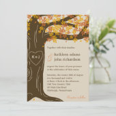 Einladung der Hochzeit im Herbst Oak Tree (Stehend Vorderseite)