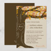 Einladung der Hochzeit im Herbst Oak Tree (Vorne/Hinten)