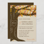 Einladung der Hochzeit im Herbst Oak Tree (Vorne/Hinten)