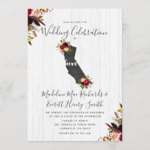 Einladung der Hochzeit in Urlaubsort California St